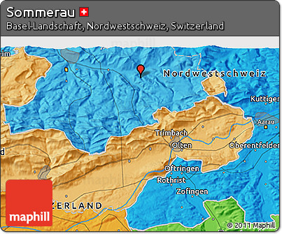 Political 3D Map of Sommerau