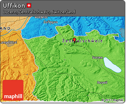 Political 3D Map of Uffikon