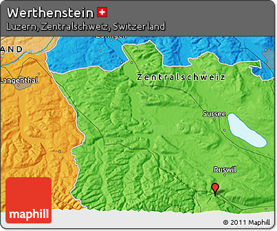 Political 3D Map of Werthenstein