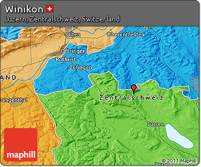 Political 3D Map of Winikon