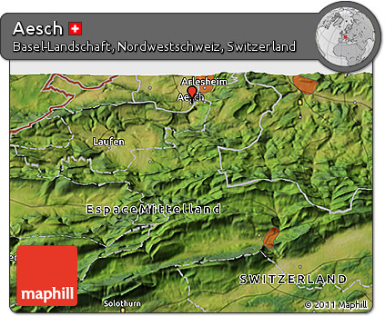 Satellite 3D Map of Aesch