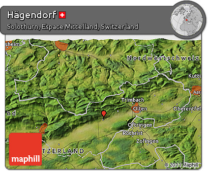 Satellite 3D Map of Hägendorf