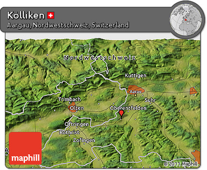 Satellite 3D Map of Kölliken