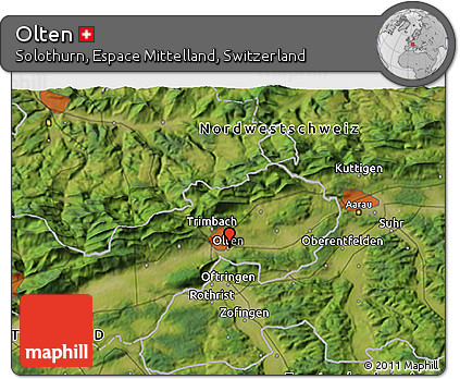 Satellite 3D Map of Olten