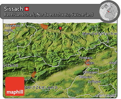 Satellite 3D Map of Sissach