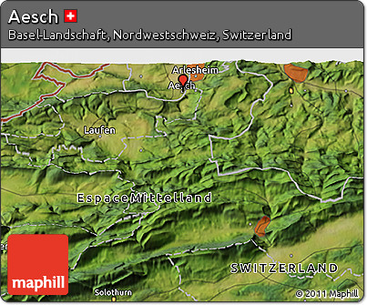 Satellite 3D Map of Aesch