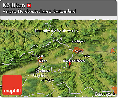 Satellite 3D Map of Kölliken