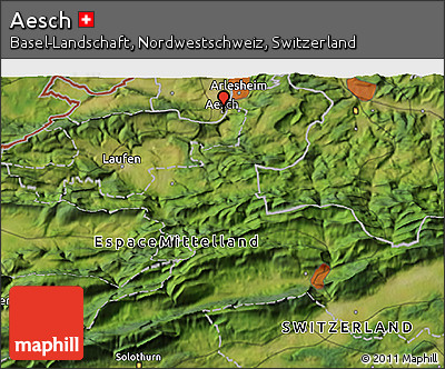 Satellite 3D Map of Aesch
