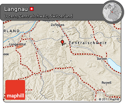 Shaded Relief 3D Map of Langnau