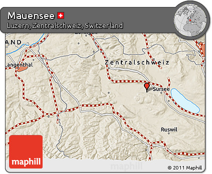 Shaded Relief 3D Map of Mauensee