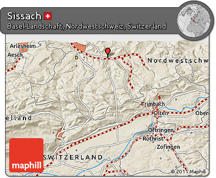 Shaded Relief 3D Map of Sissach