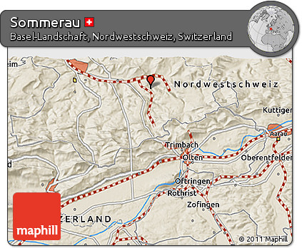 Shaded Relief 3D Map of Sommerau
