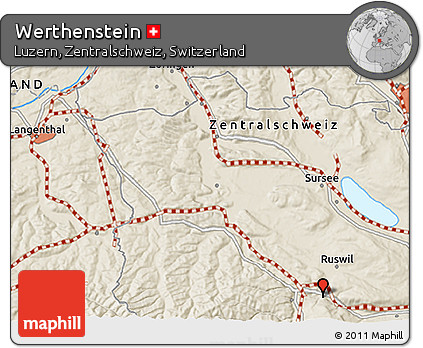 Shaded Relief 3D Map of Werthenstein