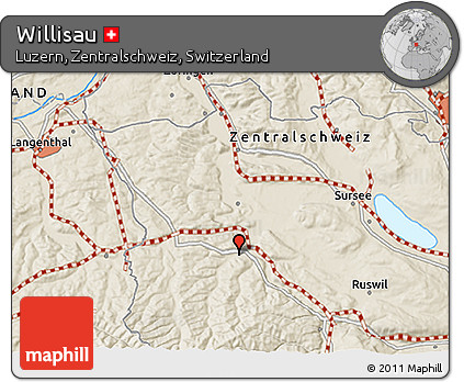 Shaded Relief 3D Map of Willisau