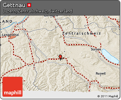 Shaded Relief 3D Map of Gettnau