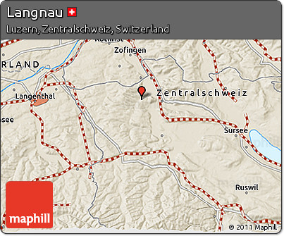 Shaded Relief 3D Map of Langnau