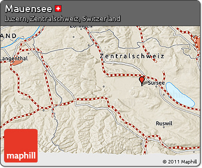 Shaded Relief 3D Map of Mauensee