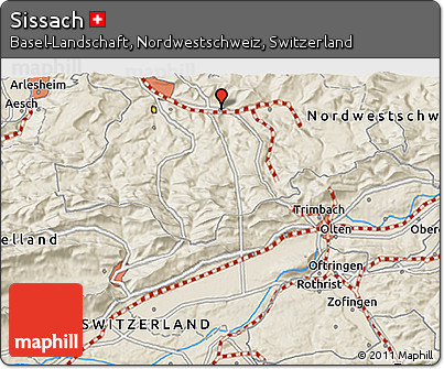 Shaded Relief 3D Map of Sissach