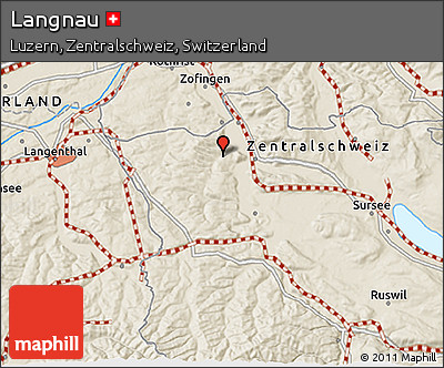 Shaded Relief 3D Map of Langnau