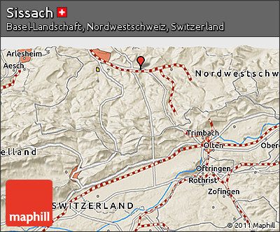 Shaded Relief 3D Map of Sissach