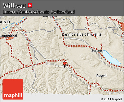 Shaded Relief 3D Map of Willisau