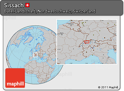 Gray Location Map of Sissach