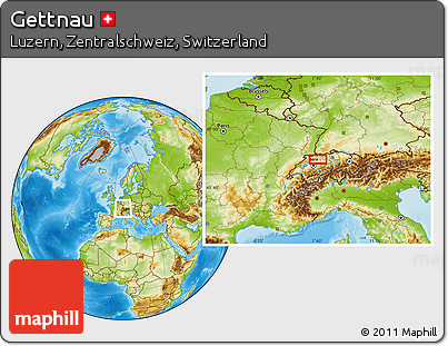 Physical Location Map of Gettnau