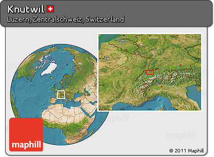 Satellite Location Map of Knutwil