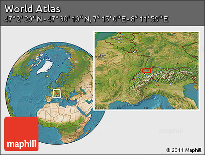 Satellite Location Map of the Area around 47° 16' 15" N, 7° 43' 29" E