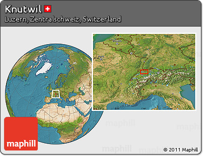Satellite Location Map of Knutwil