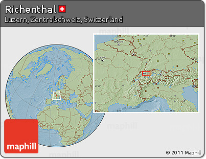 Savanna Style Location Map of Richenthal, hill shading