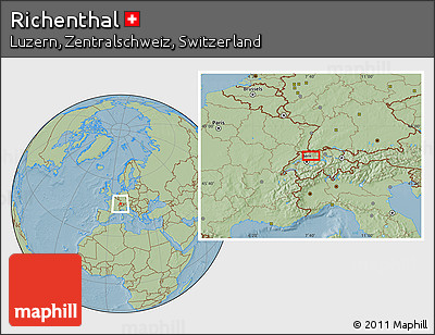 Savanna Style Location Map of Richenthal, hill shading