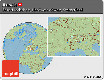 Savanna Style Location Map of Aesch