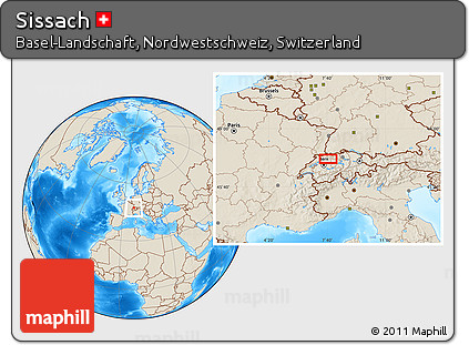 Shaded Relief Location Map of Sissach