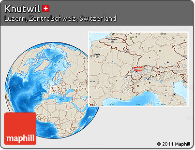 Shaded Relief Location Map of Knutwil