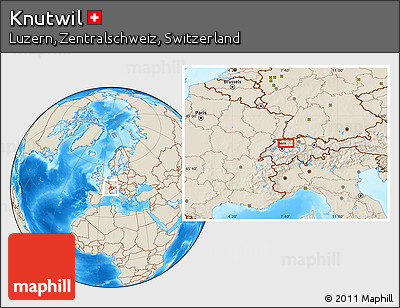 Shaded Relief Location Map of Knutwil