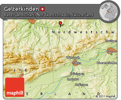 Physical Map of Gelterkinden