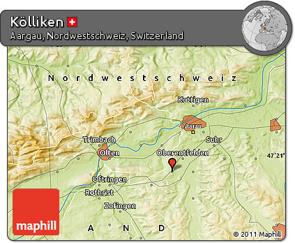 Physical Map of Kölliken