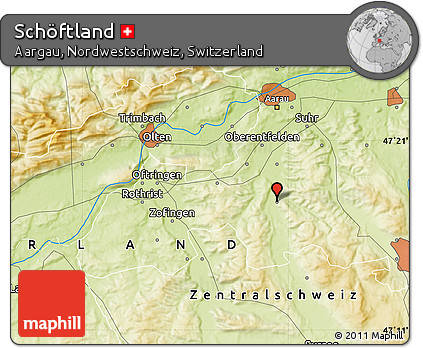 Physical Map of Schöftland