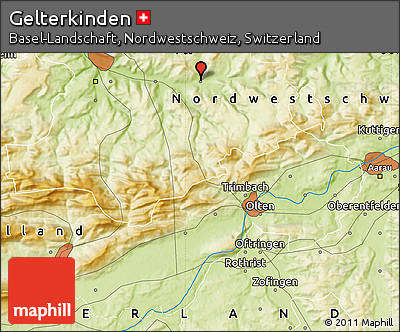 Physical Map of Gelterkinden