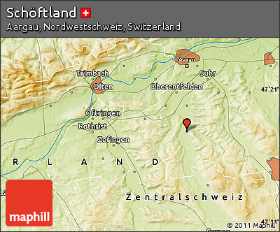 Physical Map of Schöftland