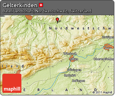 Physical Map of Gelterkinden