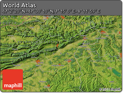 Satellite Map of the Area around 47° 16' 15" N, 7° 43' 29" E