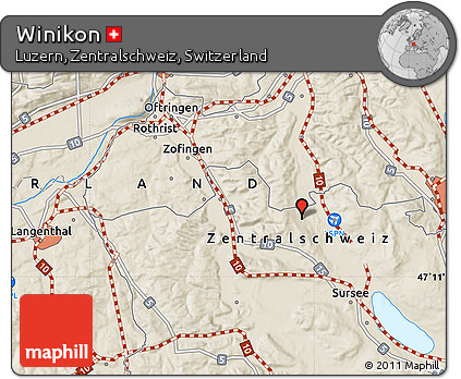 Shaded Relief Map of Winikon