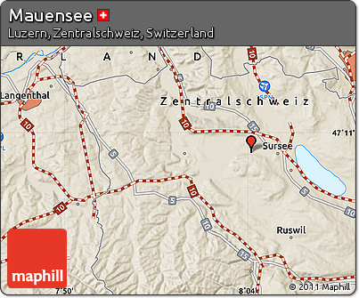 Shaded Relief Map of Mauensee