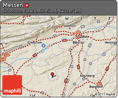 Shaded Relief Map of Messen