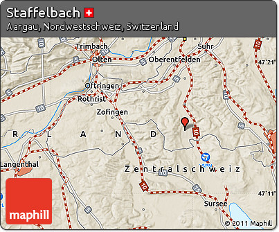 Shaded Relief Map of Staffelbach