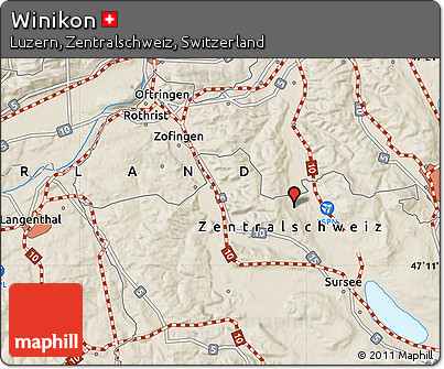 Shaded Relief Map of Winikon