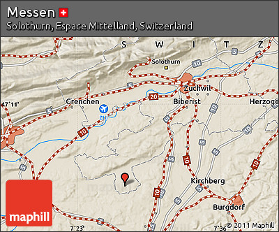 Shaded Relief Map of Messen