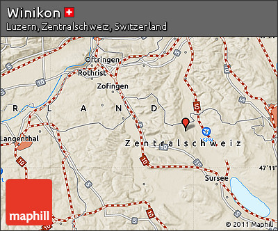 Shaded Relief Map of Winikon